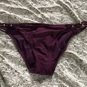 Pilyq wine ruched back bikini bottom M